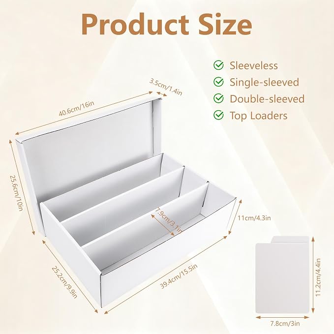 1 Pack Trading Card Storage Box, Cardboard Card Boxes 2700 Count
