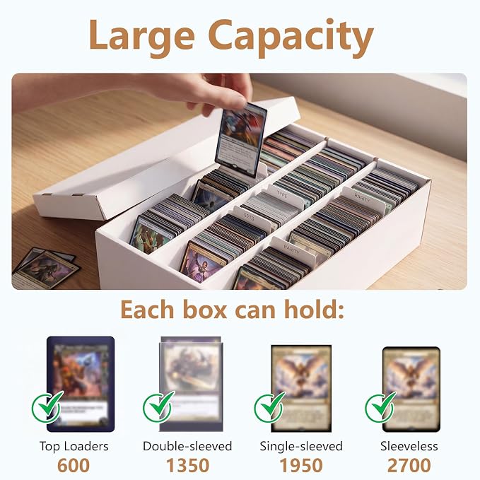 1 Pack Trading Card Storage Box, Cardboard Card Boxes 2700 Count